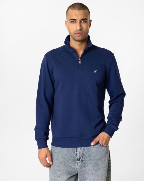 Sweat zippé Hans bleu