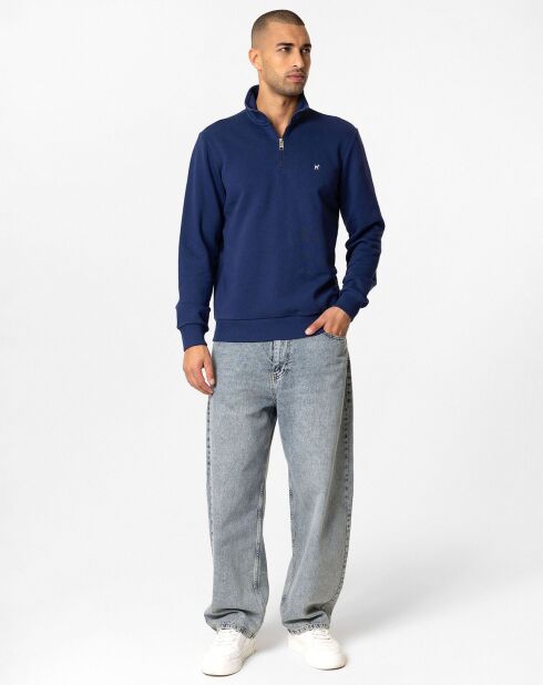 Sweat zippé Hans bleu