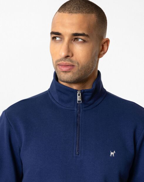Sweat zippé Hans bleu