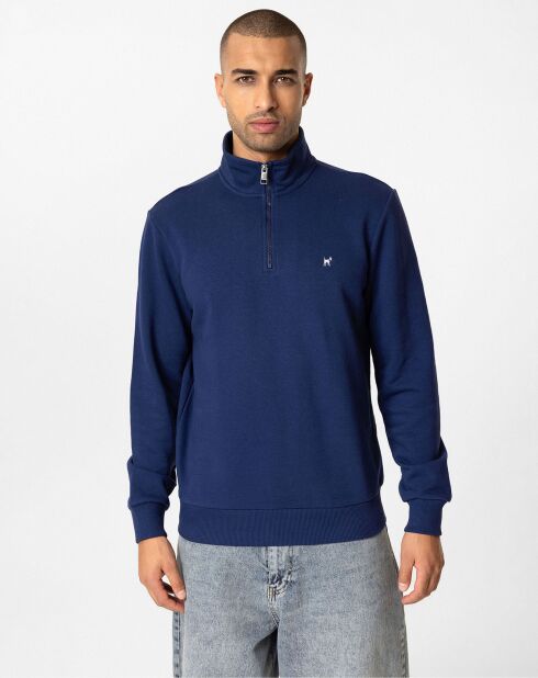 Sweat zippé Hans bleu