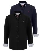 2 Chemises Enrique noir/bleu