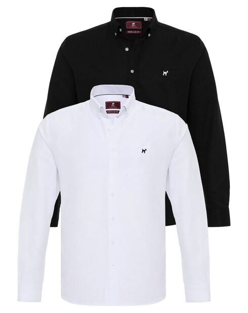 2 Chemises Fernando blanc/noir