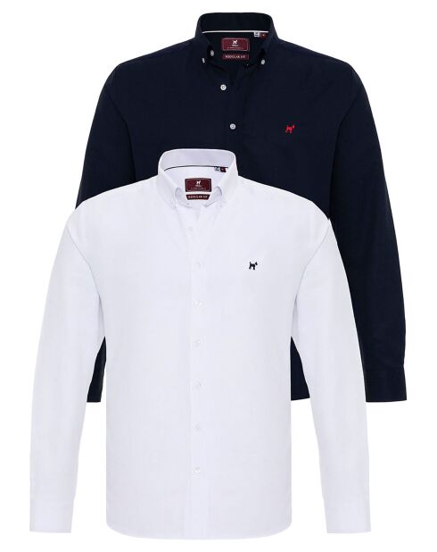 2 Chemises Fernando blanc/bleu