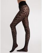 2 Paires de collants motif léopard noirs