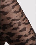 2 Paires de collants motif léopard noirs