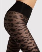 2 Paires de collants motif léopard noirs