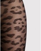 2 Paires de collants motif léopard noirs