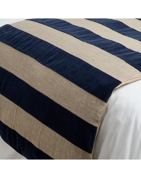 Housse d'édredon en Velours & Lin Brisbane encre - 85x200 cm