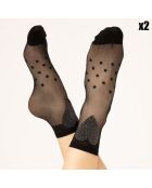 2 Paires de Chaussettes à motifs Fairy Tale noires