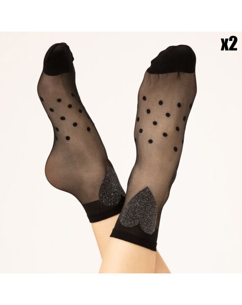 2 Paires de Chaussettes à motifs Fairy Tale noires