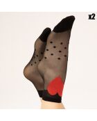 2 Paires de Chaussettes à motifs Fairy Tale rouges