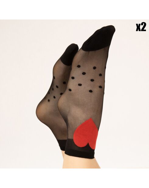 2 Paires de Chaussettes à motifs Fairy Tale rouges