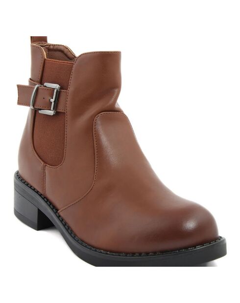 Bottines à talon marron - Talon 4 cm