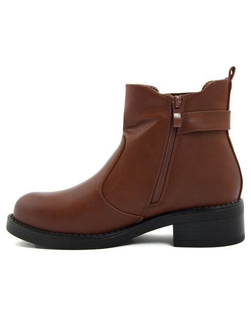 Bottines à talon marron - Talon 4 cm