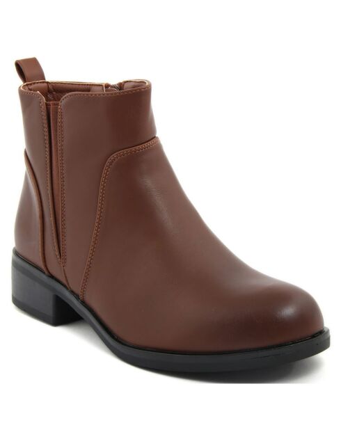 Bottines plates marron - Talon 4 cm