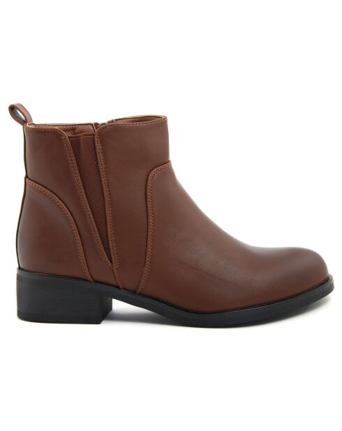 Bottines plates marron - Talon 4 cm