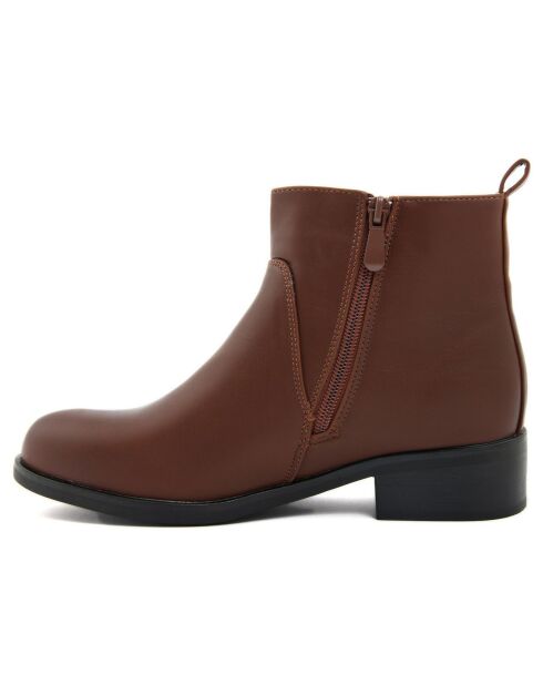 Bottines plates marron - Talon 4 cm