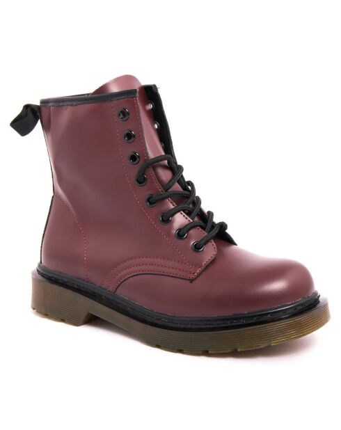Bottines ranger bordeaux