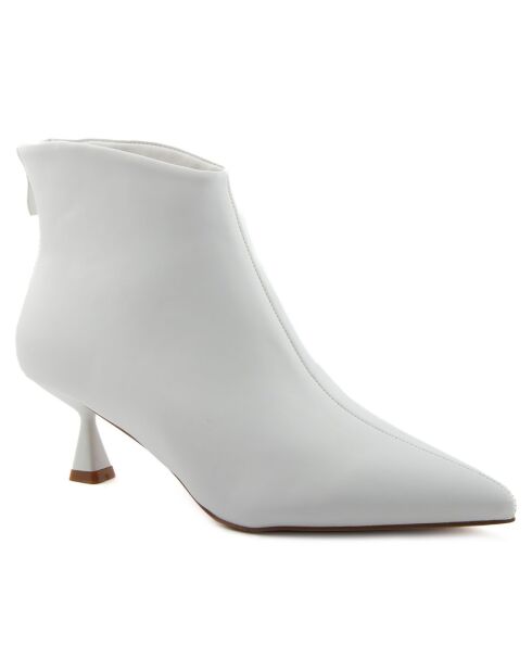 Bottines à talon blanches - Talon 5 cm