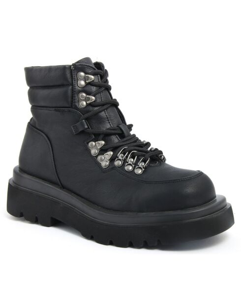 Bottines à lacets noires - Talon 5 cm