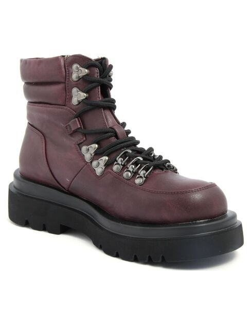 Bottines à lacets bordeaux - Talon 5 cm