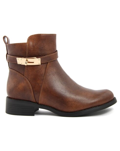 Bottines plates camel