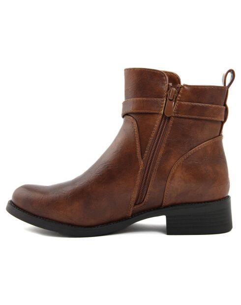 Bottines plates camel