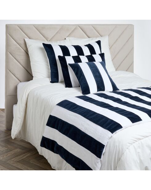 Housse de coussin en Velours & Lin Perth encre - 45x45 cm