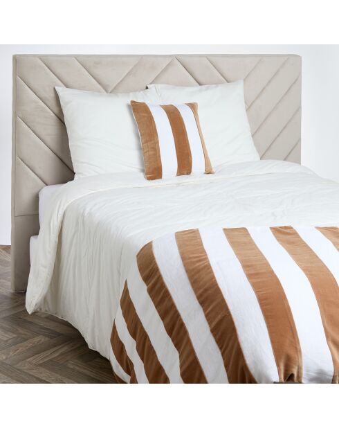 Housse de coussin en Velours & Lin Perth tabac - 45x45 cm