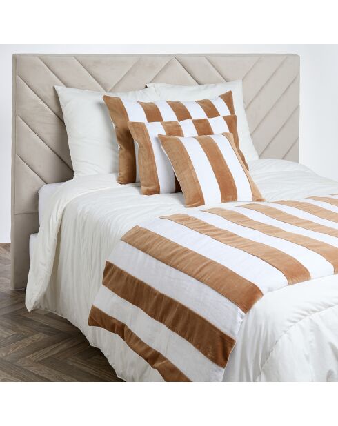 Housse de coussin en Velours & Lin Perth tabac - 45x45 cm