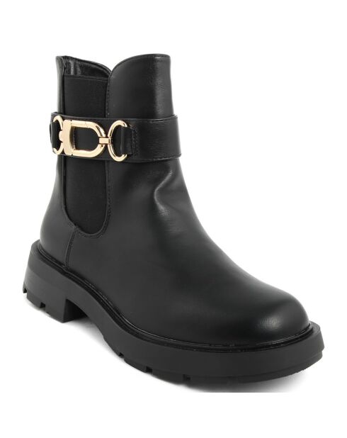 Bottines chelsea plates noires - Talon 4 cm