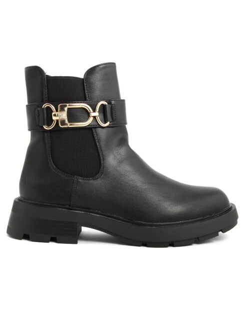 Bottines chelsea plates noires - Talon 4 cm