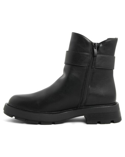 Bottines chelsea plates noires - Talon 4 cm