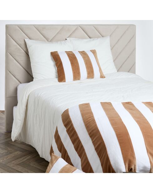 Housse de coussin en Velours & Lin Perth tabac - 40x60 cm