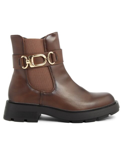Bottines chelsea plates marron - Talon 4 cm