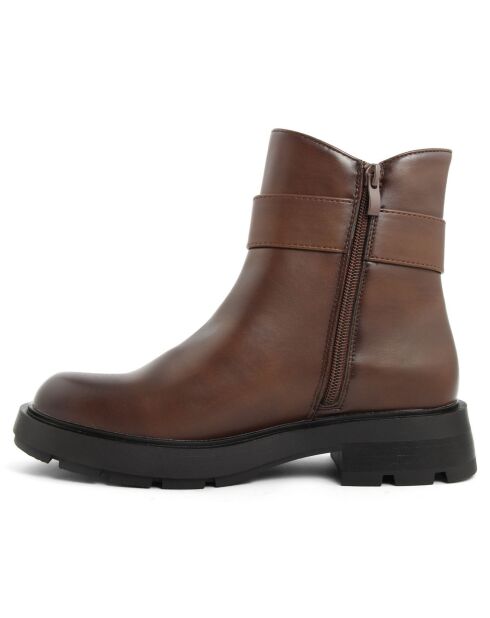 Bottines chelsea plates marron - Talon 4 cm