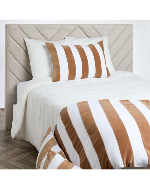 Housse de coussin en Velours & Lin Perth tabac - 50x80 cm