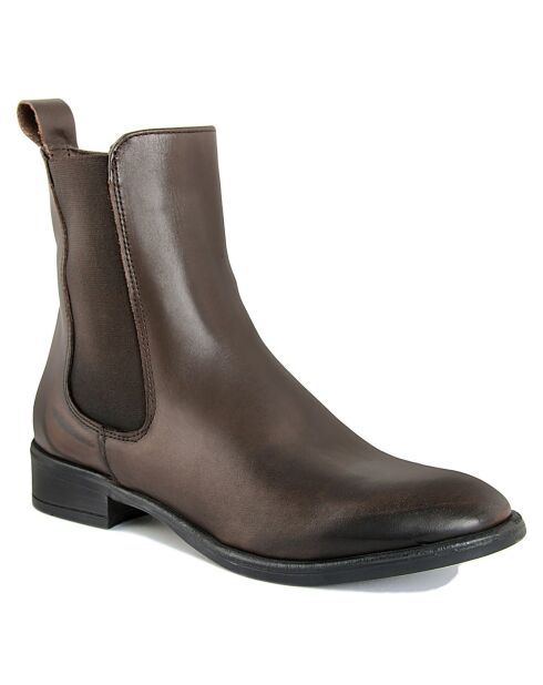Bottines à talon en Cuir marron