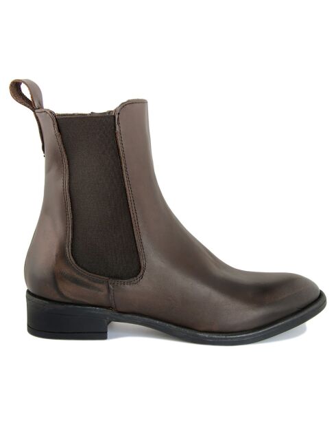 Bottines à talon en Cuir marron