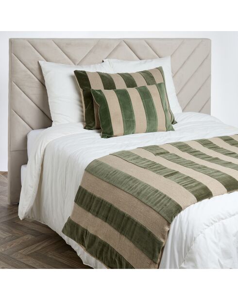 Housse de coussin en Velours & Lin Brisbane kaki - 50x80 cm