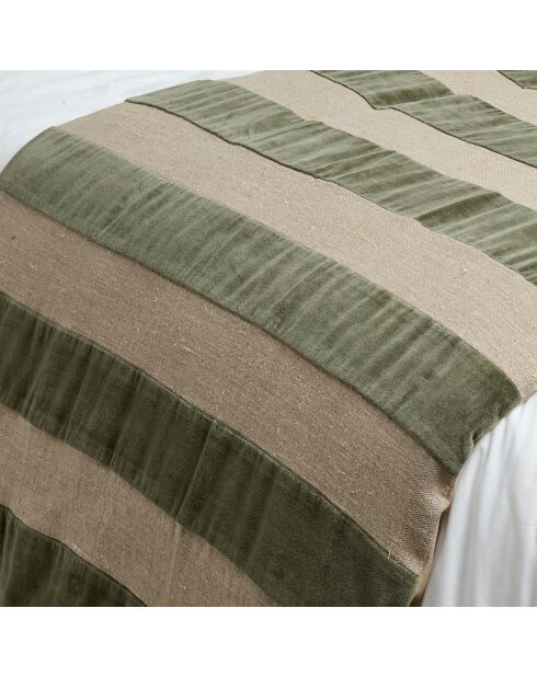 Housse d'édredon en Velours & Lin Brisbane kaki - 85x200 cm