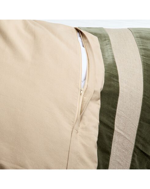 Housse d'édredon en Velours & Lin Brisbane kaki - 85x200 cm