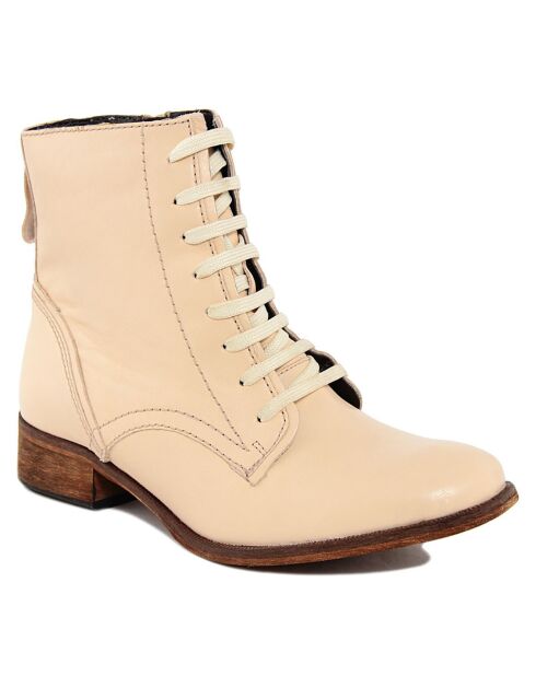 Bottines à lacets en Cuir marron
