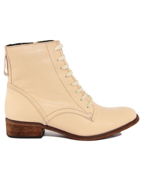 Bottines à lacets en Cuir marron
