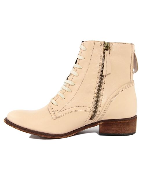 Bottines à lacets en Cuir marron