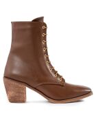 Bottines à talon cognac  - Talon 7 cm