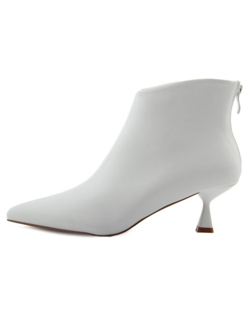 Bottines à talon blanches - Talon 5 cm