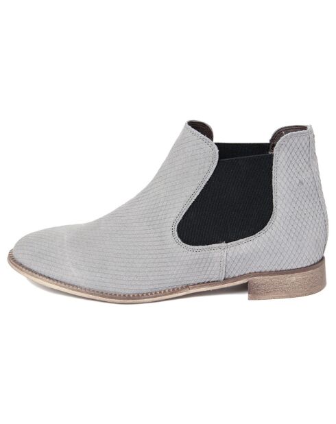 Bottines chelsea gris colombe