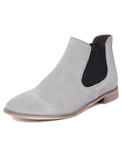 Bottines chelsea gris colombe