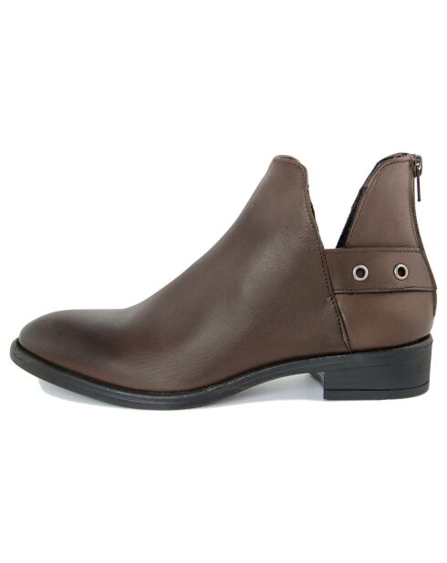 Bottines à talon en Cuir marron